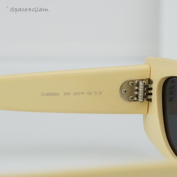 BRAND NEW Celine CL40245U 39A Solid Beige Smoke Geometric Unisex Sunglasses